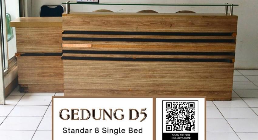 Ekonomi 8 Single Bed - Gedung D5 ( Harga @55.000/Person/Bed/Night )